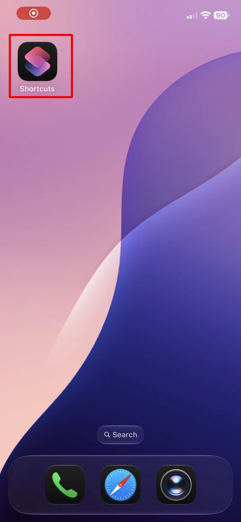 Öffne die App Kurzbefehle auf deinem iPhone